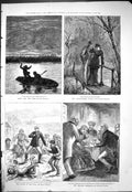 Antique Print Brazen Bootjack Jacket Earl Atronomer Royal Romance Boat 1877