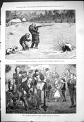 Old 1877 Pot Hunters Christmas America Children Party Music Tuning Up Victorian