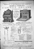 Old Antique Print Advertisement Metzler Mason Hamlin Cabinet Organs 1877 19th