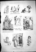 Antique Old Print 1877 Christmas Pictures Parish Priest Romance Blunderbore