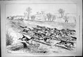 Antique Old Print 1877 Hunting Horses Hounds Dogs Running Through Field Sport