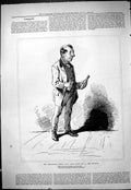 Original Old Antique Print 1878 Theatrical House Jack Built Man Dresser Theatre