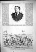 Old Antique Print 1878 Portrait John Thomson Jackal Hunting India Sport 19th