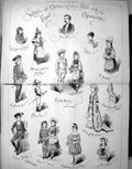 Old Print 1878 Children Calico Ball Royal Aquarium Fancy Dress Costumes 19th