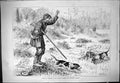 Antique Print Sport America New Jersey Farmer Shooting Rabbits Hunting 1878