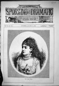 Original Old Antique Print 1878 Portrait Miss Clara Vesey Beautiful Woman 19th