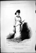 Old Antique Print 1878 Theatrical House Jack Built Page Beautiful Woman 19th