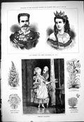Old 1878 King Humbert Queen Margherita Italy Romance Flowers Carnatio Victorian
