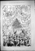 Antique Print 1878 Children Festival King'S College Hospital Entertainment 19th
