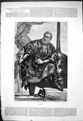 Original Old Antique Print 1878 Portrait Ready Man War Uniform Weapons Sword