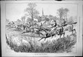 Old Antique Print 1878 Grey Makes The Running Horses Racing Jockeys Sport 19th