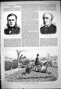 Old 1879 Portrait Mr Cusins Dr Doran Hunting Lady Leaving Man Horses Victorian
