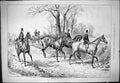 Original Old Antique Print 1878 Hunters Set Off Horses Hunting Sport Huntsmen
