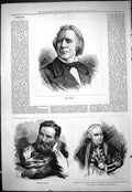 Antique Old Print 1878 Ole Bull Signor Piatti Farren Anthony Absolute Theatre