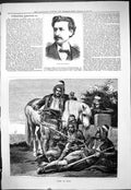 Old Print 1879 Portrait Signor Tito Mattel War Men Lying In Wait Weapons 19th