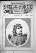 Original Old Antique Print 1878 Portrait Miss Neilson Viola Beautiful Woman