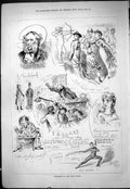 Original Old Antique Print 1878 Humours Theatre Olympic Saint Valentine 19th
