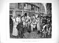 Original Old Antique Print 1878 Street Scene Reading Decree Brittany France 0