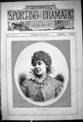 Original Old Antique Print 1878 Portrait Miss Bruce Beautiful Woman Victorian