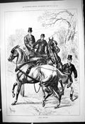 Original Old Antique Print 1878 Cross Purposes Horses Transport Coach Sturgess
