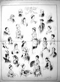 Old Print 1878 Portrait Sketches Fancy Polo Dress Hunt Ball Star Garter 19th