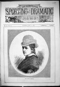 Original Old Antique Print Portrait Beautiful Woman Miss Minnie Harford 1878
