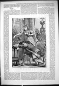 Original Old Antique Print 1878 Scene Nell Gwynne Royalty Theatre Actress 19th