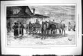 Old Travelling Russia Scene Outside Village Inn Horses Transport 1878 Victorian