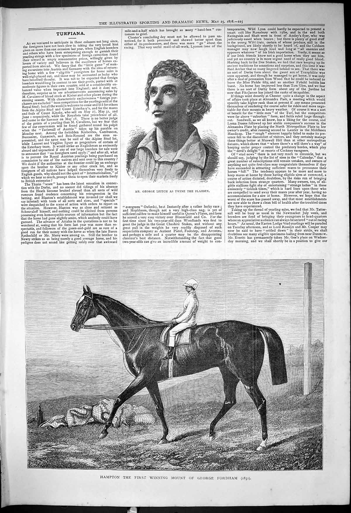 Old 1878 Mr George Leitch Twine Plaiden Hampton Horse George Fordham Victorian