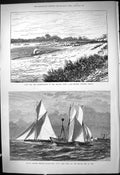 Old 1878 Yachts Cutter Match Vol-Au-Vent Fiona Neva Mouse Higgins Row Victorian