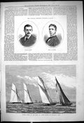 Antique Print 1878 Portrait Edward Hanlon Fred Plaisted Yachts Nore Sailing