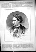 Original Old Antique Print 1878 Portrait Man Victorein Sardou 19th