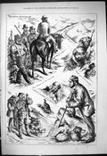 Original Old Antique Print Grouse Hunting Highlands Scotland Sport Animals 1878