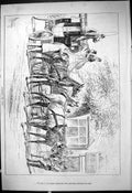 Original Old Antique Print 1878 Watering The Team Horses Coach Transport 19th