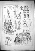 Original Old Antique Print Cricket Oxford Cambridge University Sport 1878 19th