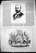 Old Print 1878 Portrait Bazin Famous Hostelries White Hart Knightsbridge 19th