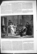 Original Old Antique Print 1878 Corpus Declicii Man House Scene Servants 19th