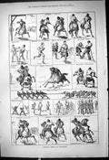 Old 1878 Athletic Sports Wimbledon Tent Pegging Sword Bayonet Horses Victorian