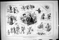 Original Old Antique Print 1878 Wimbledon Camp Rifle Shooting Sport Romance