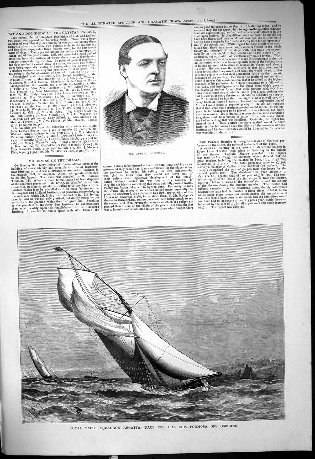 Old Royal Yacht Squadron Regatta Formosa Osborne 1878 Portrait Mr Aub Victorian