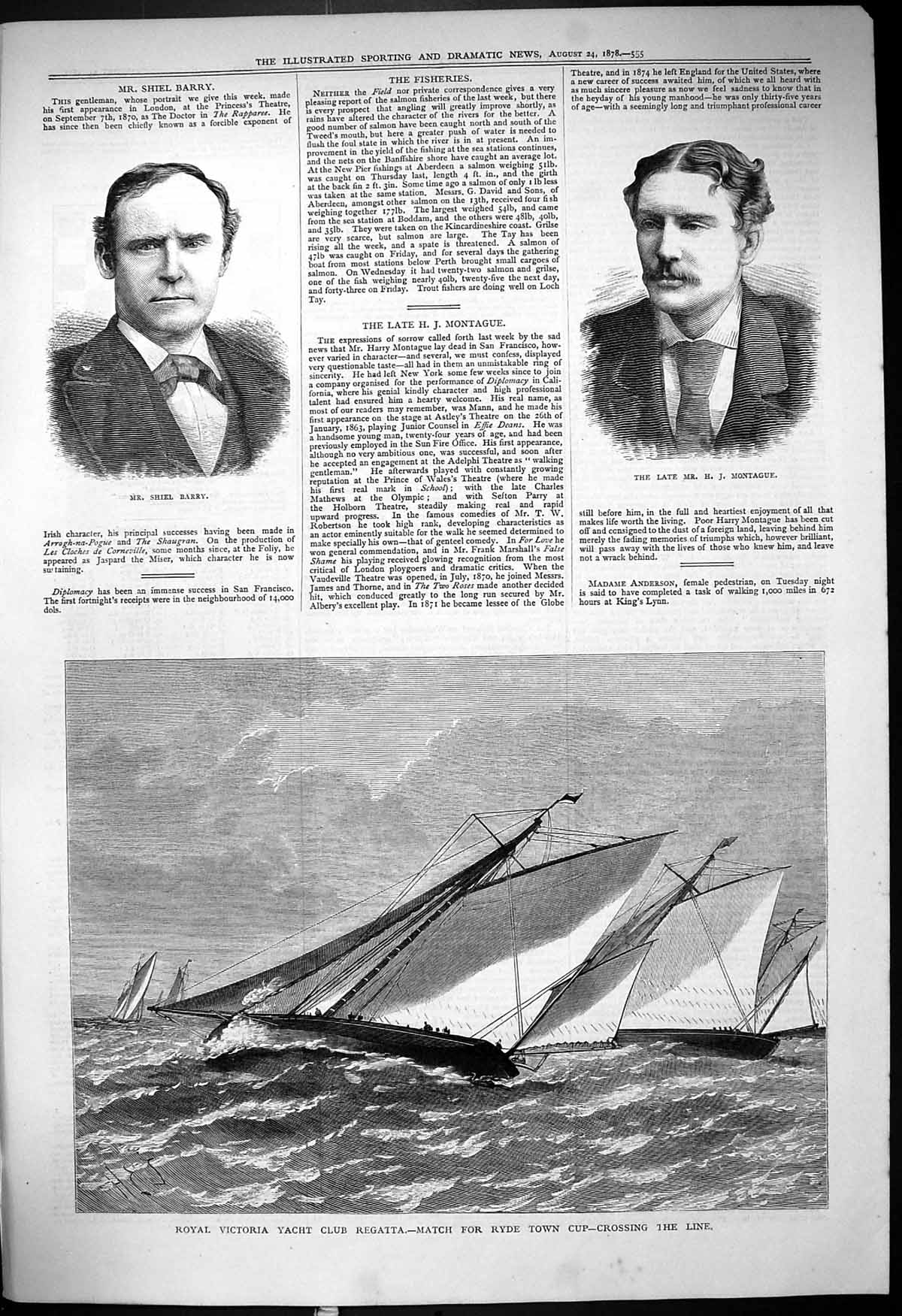 Old Royal Victoria Yacht Club Regatta Ryde Cup 1878 Portrait Shiel Ba Victorian