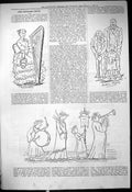 Antique Old Print Theatre Captious Critic Harp Music Singing Nancy Lee 1878