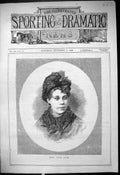 Original Old Antique Print Portrait Miss Alice Cook Beautiful Woman 1878 19th