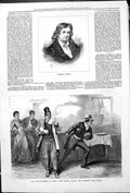 Antique Print Thomas Otway Messrs Moore Burgess Farce Adventures Scene 1878
