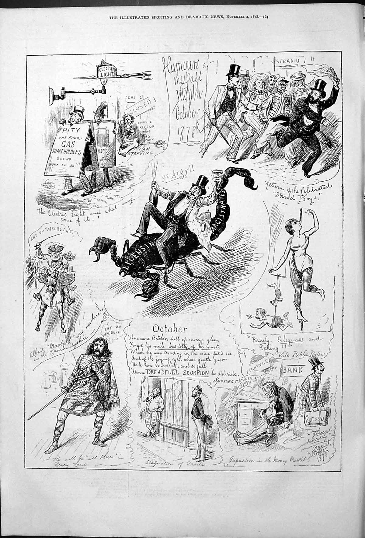 Old October Humours Past Month Sketches Argyll Macbeth Macduff Scorpi