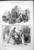 Old Antique Print Scene From The Idol Tantalus Folly Theatre Friston 1878 19th