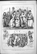 Old Lord Mayors Day Show From Above And Below Women Men Children 1878 Victorian