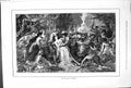 Original Old Antique Print Death Eurydice Outdoor Scene 1878 19th