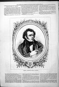 Original Old Antique Print Portrait Famous Composers Franz Schubert 1878 19th