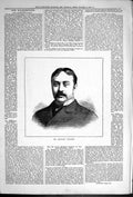 Original Old Antique Print Herbert Standing Portrait 1878 19th